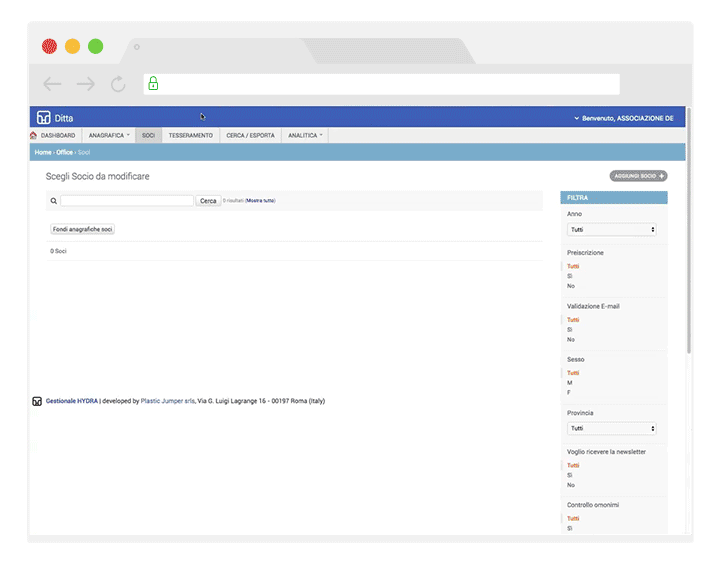 gestionale per associazioni Hydra